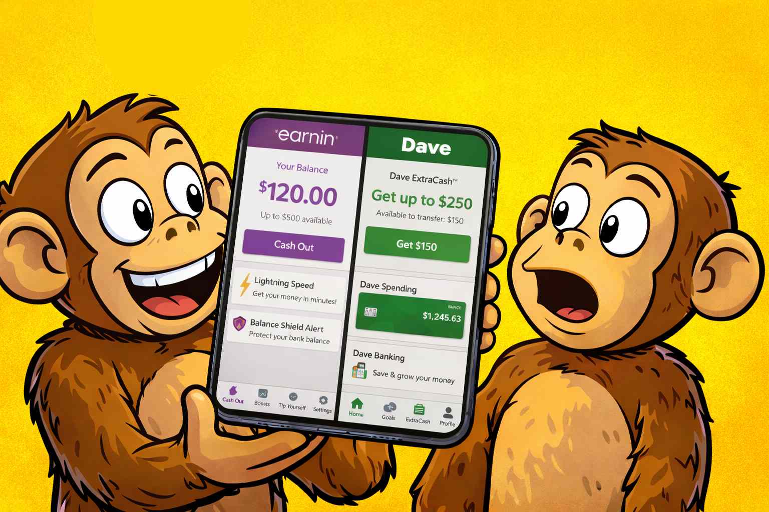 earnin vs dave cash advance app